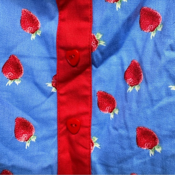 LINDY BOP IMELDA BLUE STRAWBERRY 🍓 DRESS SIZE 12 nwt - Picture 9 of 11